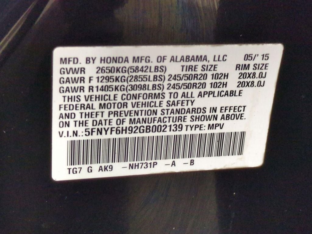 2016 Honda Pilot Touring