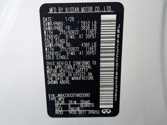 2026 INFINITI QX80 AUTOGRAPH