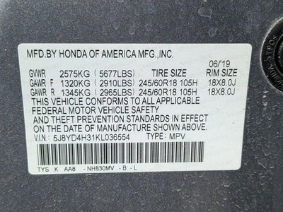 2019 Acura MDX Standard