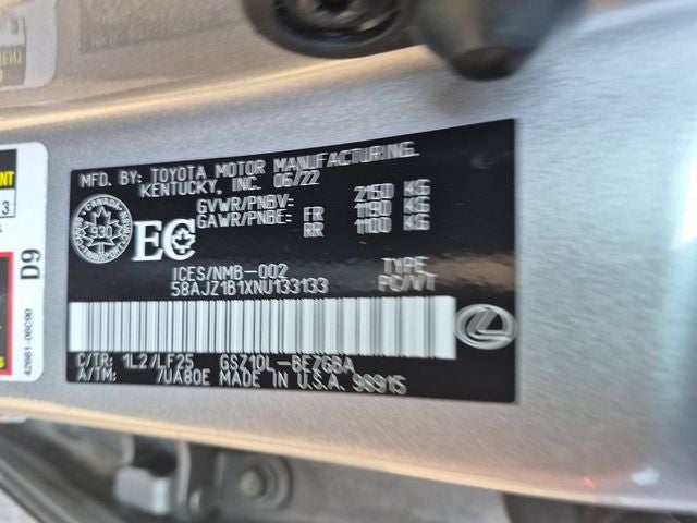 2022 Lexus ES 350 F Sport