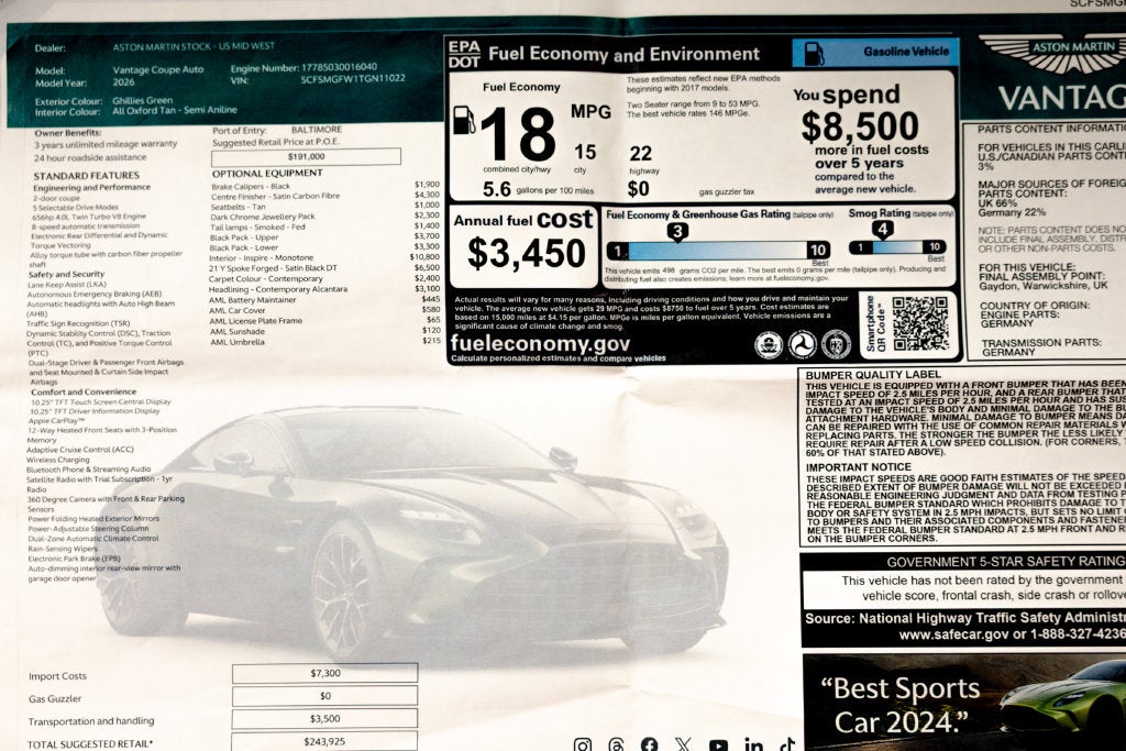 2026 Aston Martin Vantage Base