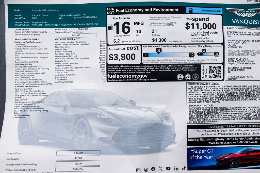 2026 Aston Martin Vanquish V12