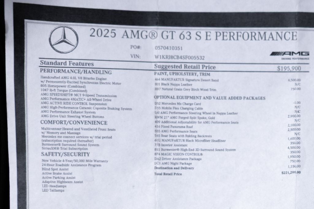 2025 Mercedes-Benz AMG® GT 63 S E Performance 4MATIC®