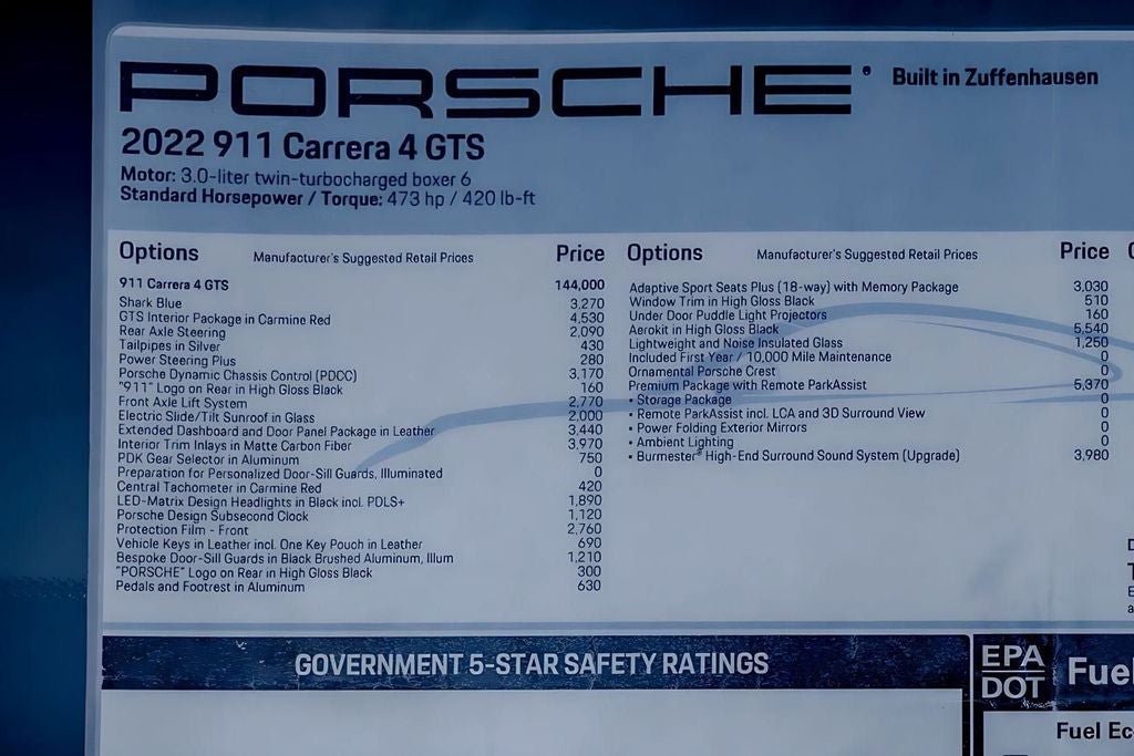 2022 Porsche 911 Carrera 4 GTS