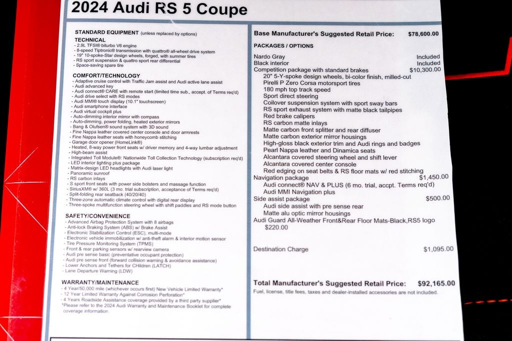 2024 Audi RS 5 2.9T quattro